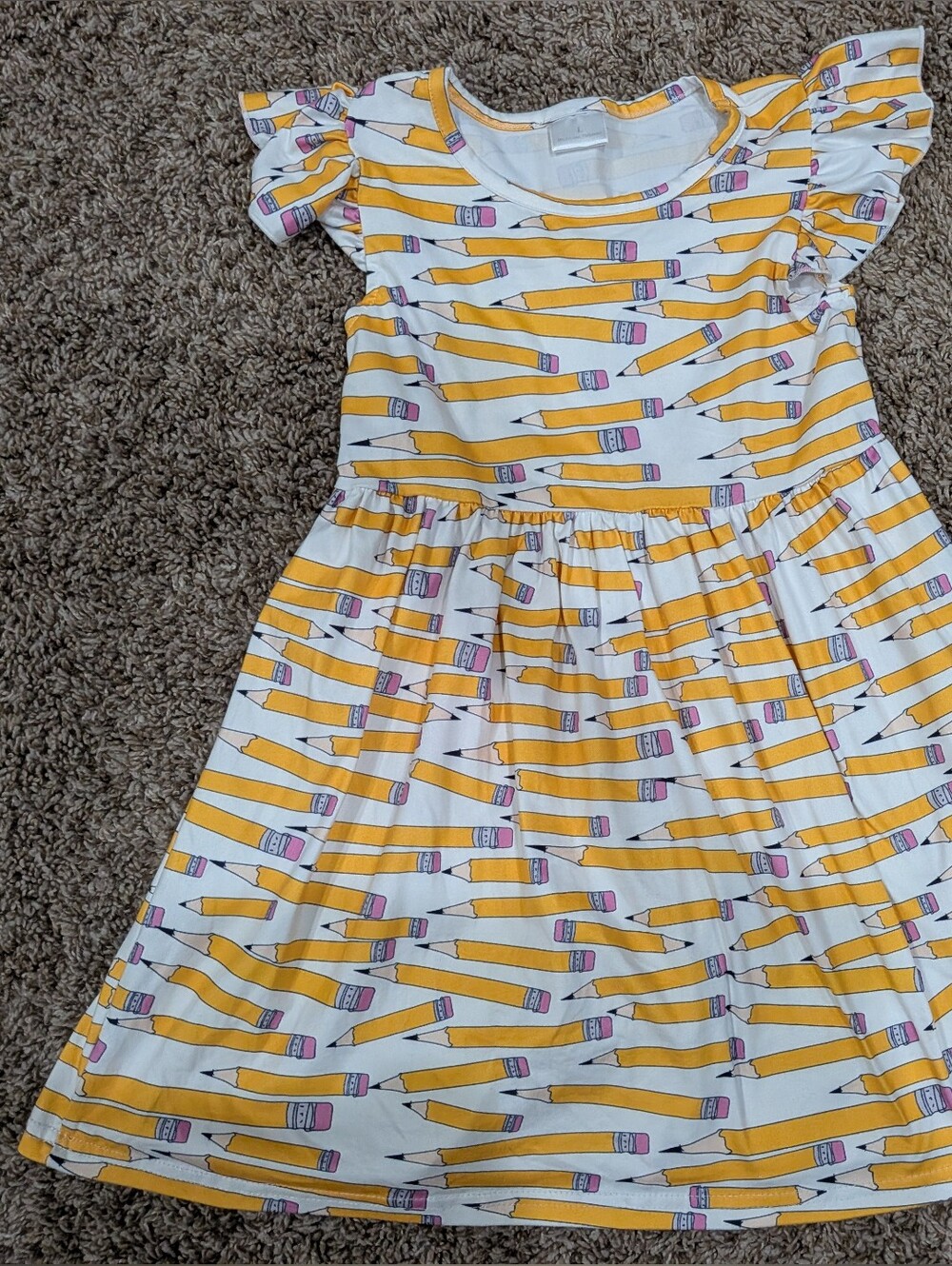 4/5 boutique milk silk twirl flutter dress back to school school pencils